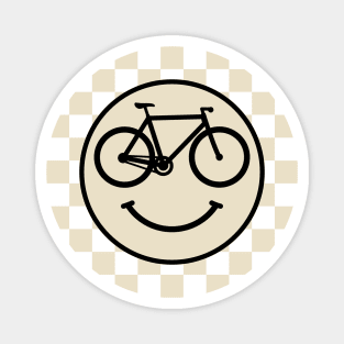 Bicycle Happy Smiley Bike Face Checkers Magnet